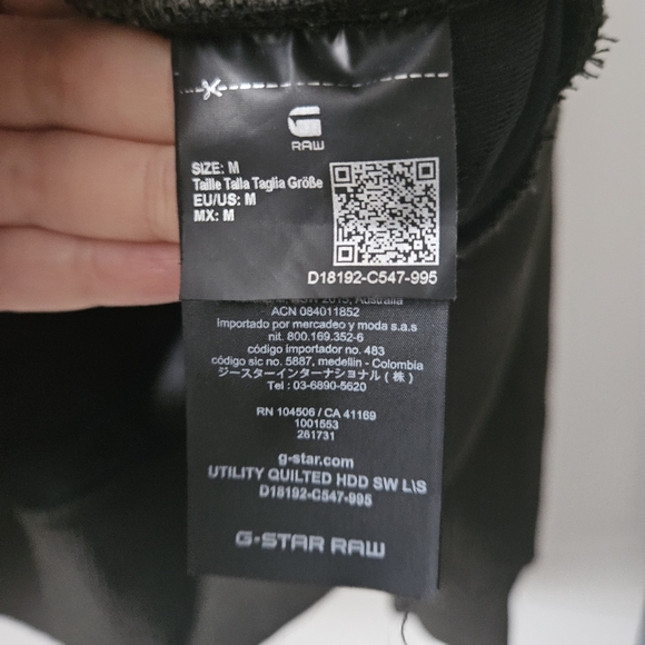 G-Star Raw Men's Utility Quilted Hoodie Olive Green Relaxed Fit Size Medium - Picture 13 of 14